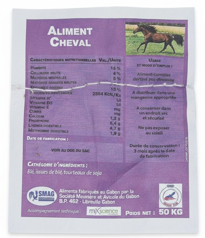 CHEVAL 50 KG - aliments pour cheval - DEAG Gabon
